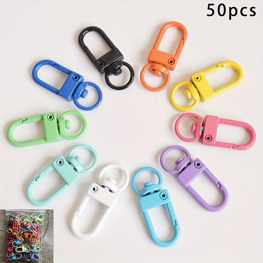 50pcs Colorful Zinc Alloy Keychain Ring Pendants for Holiday Decoration