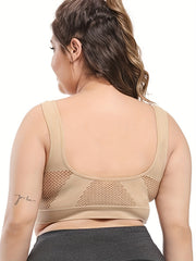 6 Pack Women's Plus Size Ruched Sports Bra Set Solid Wireless Comfort Gym