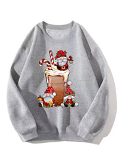 Christmas Santa Claus Print Sweatshirt for Women