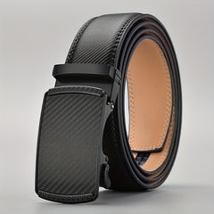 Men's Leather Business Belt Automatic Buckle Belts Adjustable Belt