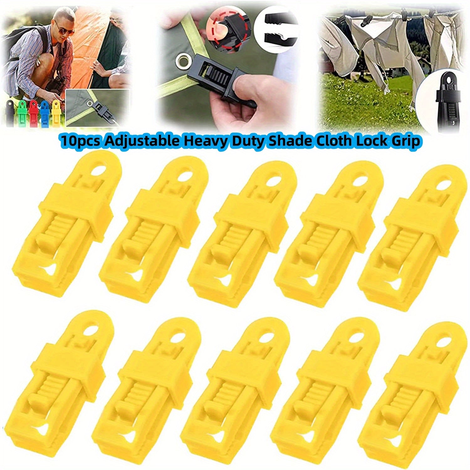 10pcs Adjustable Lock Grip For Tarp & Shade Cloth Awning Fix Clamp