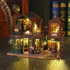 MAOMIYU 3D Wooden Bookshelf with 6 Compartments - Reddish Brown