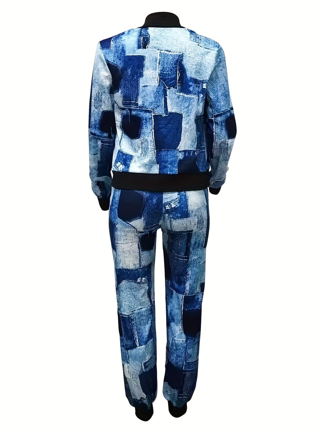 Patchwork Printed Casual Two-piece Set