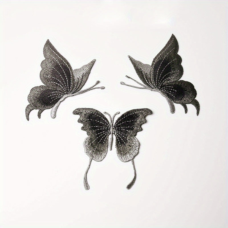 3pcs Set Lace Embroidered Butterfly Patches Sew On Clothes Applique