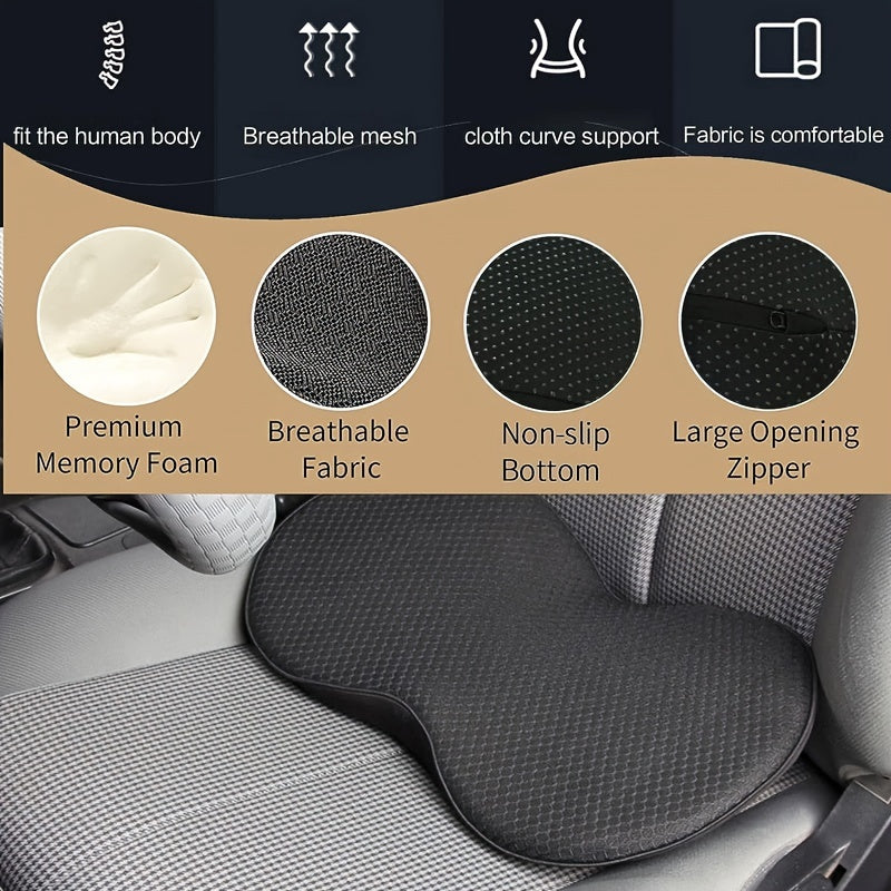 Memory Foam Car Seat Cushion for Back Pain Relief
