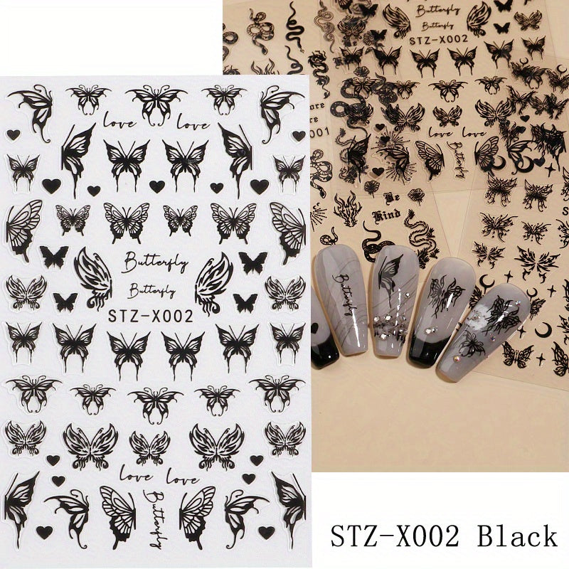 Butterfly Laser Nail Decals for DIY Nail Art
