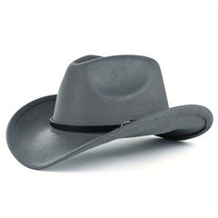 Western Cowboy Felt Hat Men's Rolled Brim Jazz Hat