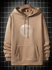 Men's Circle Print Graphic Fleece Hoodie