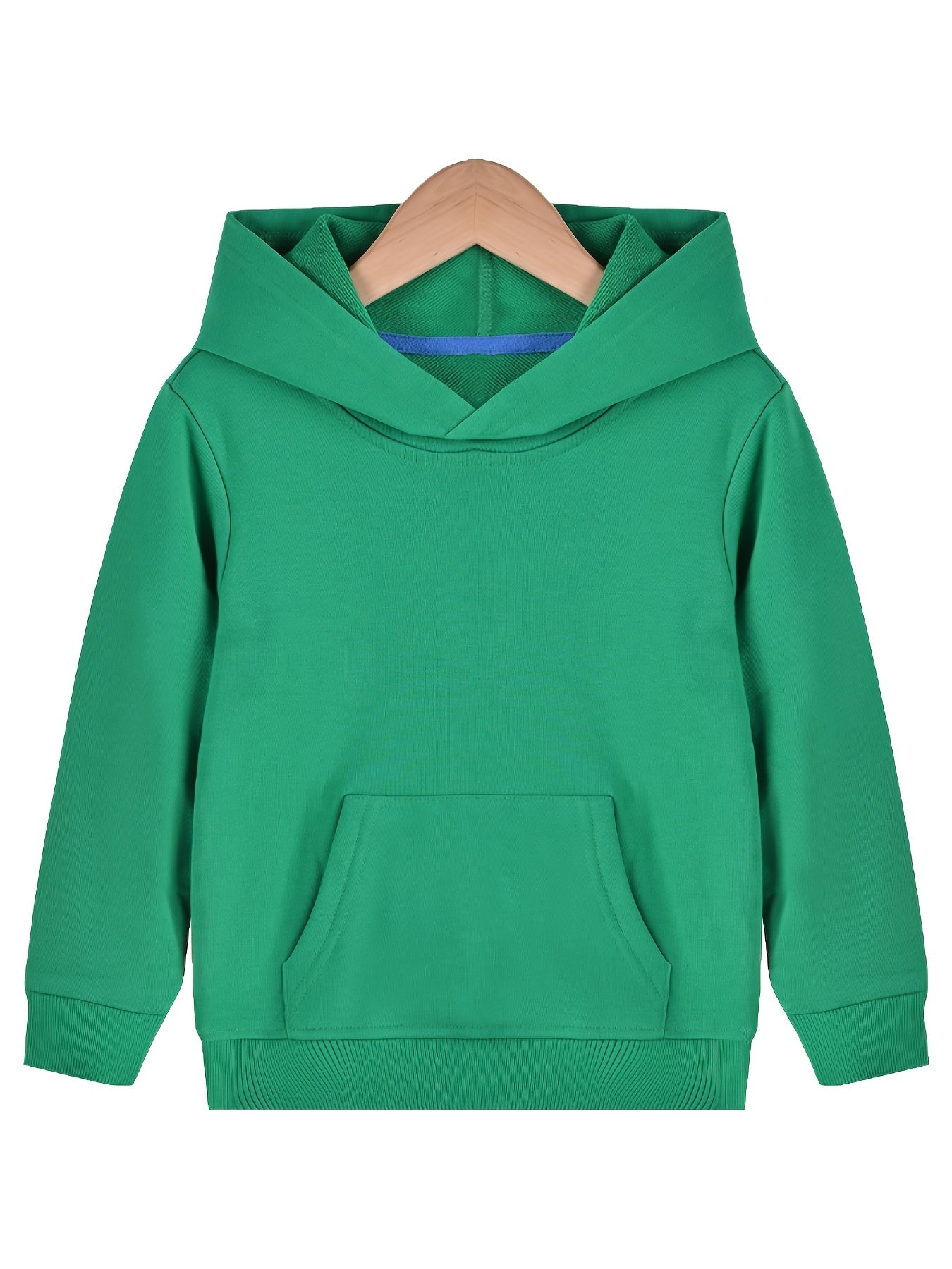Boys Casual Solid Pullover Hoodie Long Sleeve Sweatshirt