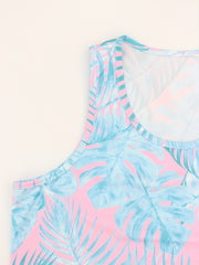Leaf Print Tennis Sports Tank Top for Women