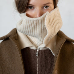 Men's High Neck Knit Scarf Shawl Open Front Warm Winter Accessory