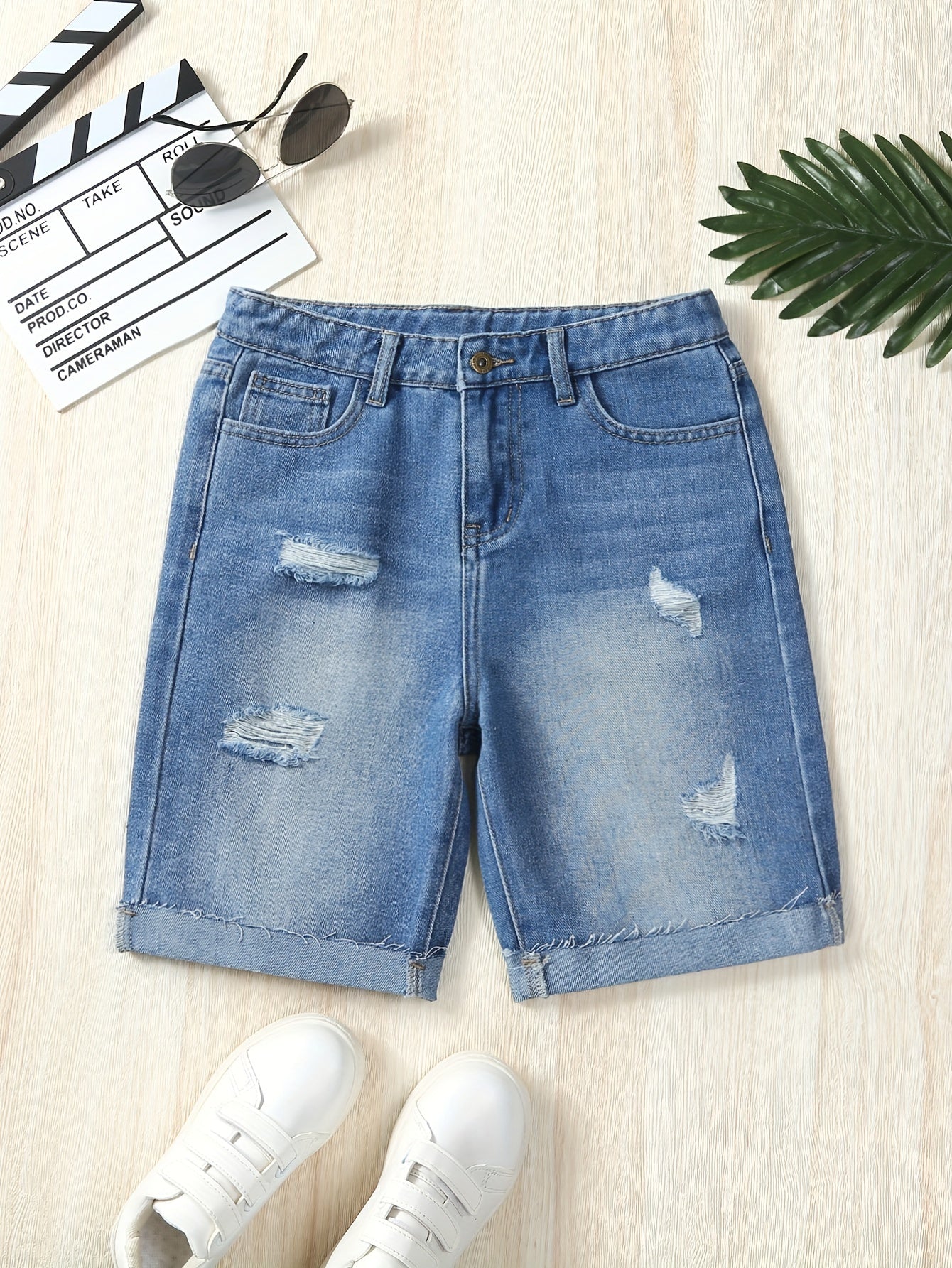 Boys Ripped Denim Shorts for Summer Kids