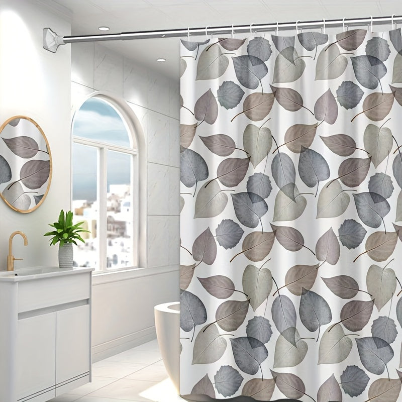 Waterproof Leaves Pattern Shower Curtain