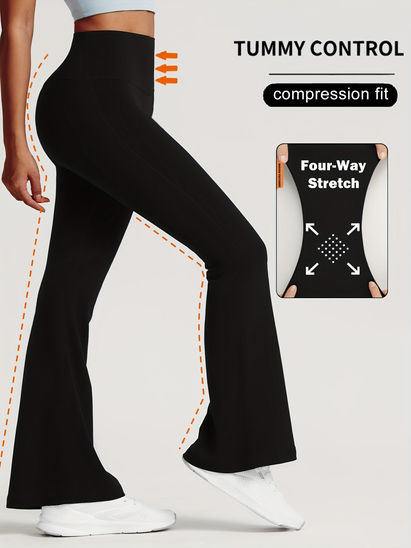 Tummy Control Butt Lifting Flare Pants Quick Drying Sports Boot Cut Pants
