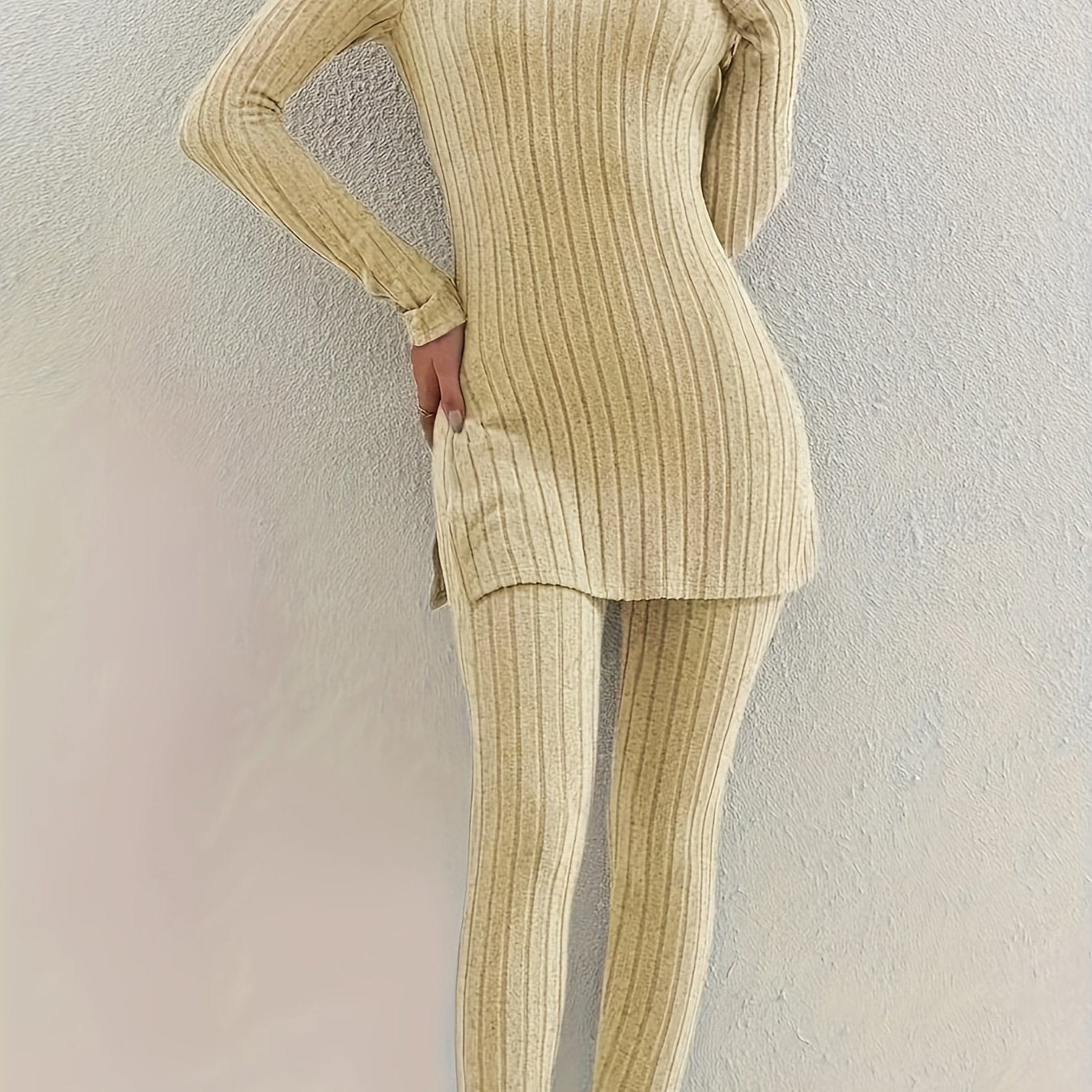 Ribbed Long Sleeve Top & Leggings Set
