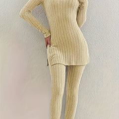 Ribbed Long Sleeve Top & Leggings Set