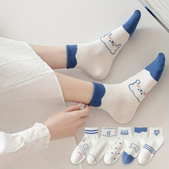 2 Pairs Kids Cartoon Animal Crew Socks for Autumn Winter