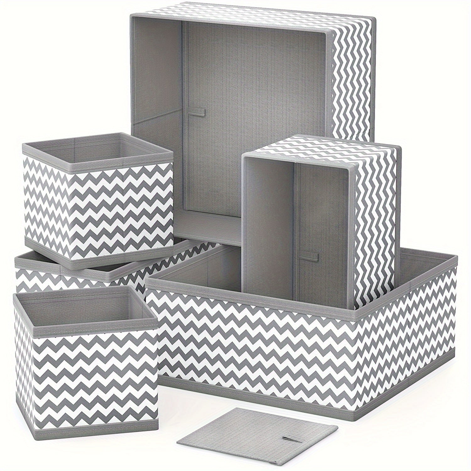 6pcs Drawer Organizer Foldable Storage Box for Desk Yacht Cabin Home