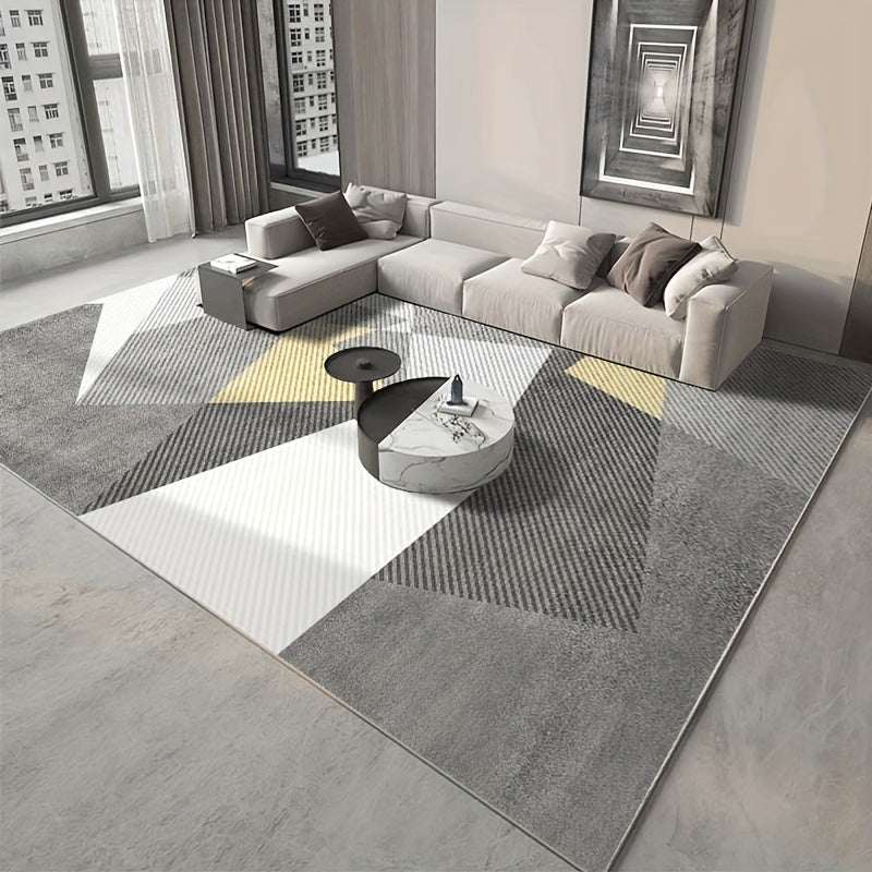 Modern Geometric Area Rug Non Shedding Floor Carpet Machine Washable
