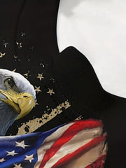 Independence Eagle & American Flag Print Men's T-shirt