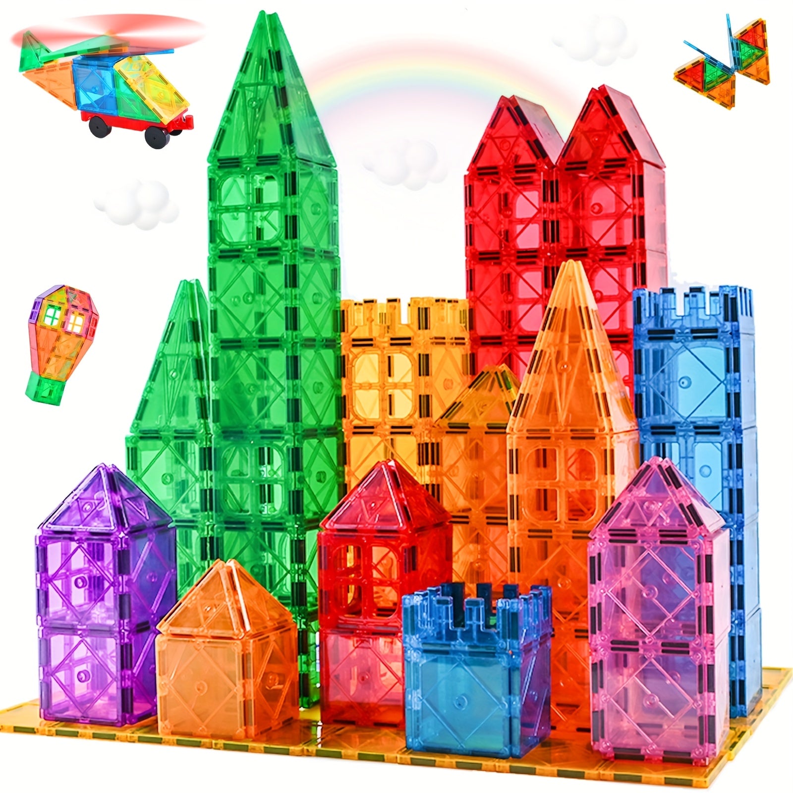 Magnetic Tiles for Kids 71pcs Building Blocks STME Toys Magnets Educational Toys
