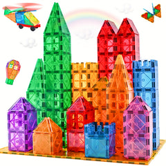 Magnetic Tiles for Kids 71pcs Building Blocks STME Toys Magnets Educational Toys