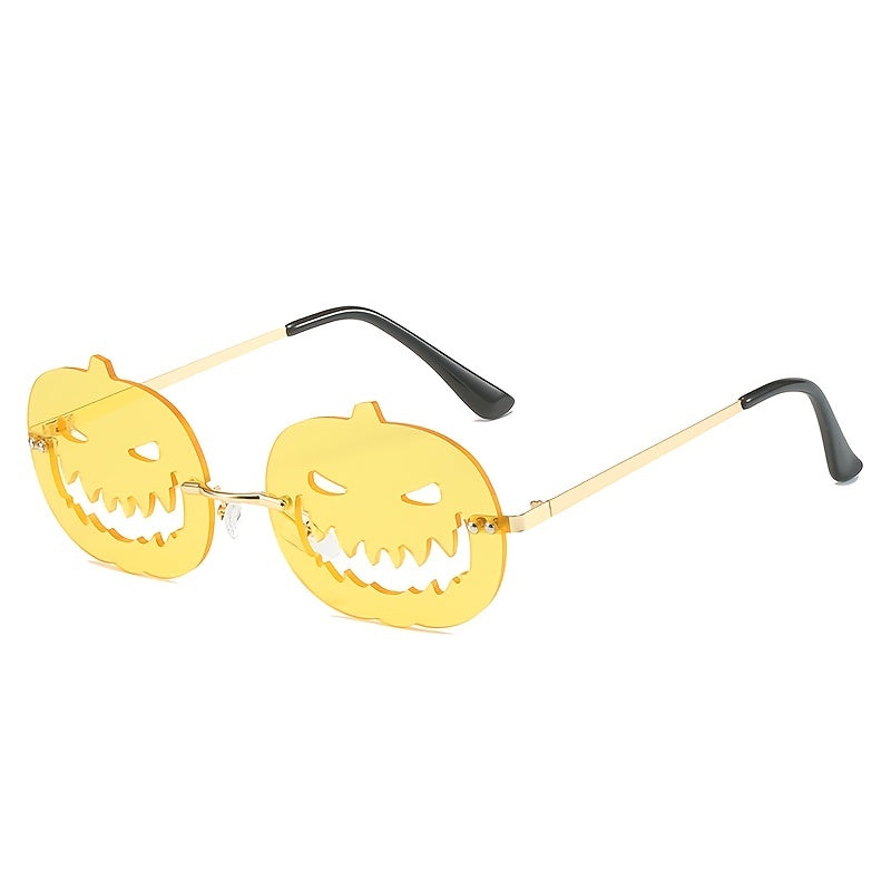 Men's Pumpkin Devil Face Sunglasses Halloween Funny Decorative