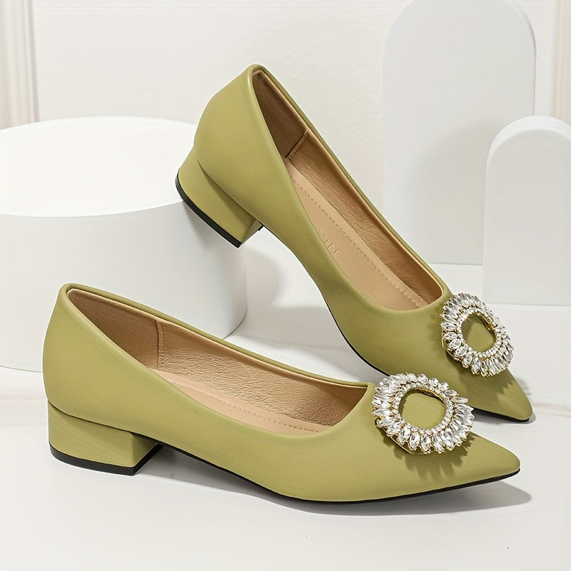 Women's Rhinestone Slip On Soft Sole Point Toe Shoes