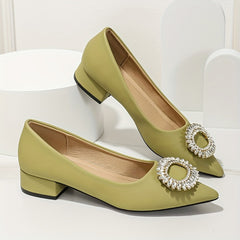 Women's Rhinestone Slip On Soft Sole Point Toe Shoes
