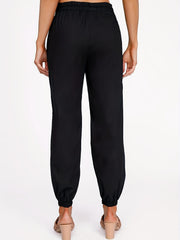 Solid Drawstring Jogger Pants Elastic Waist Casual Spring Summer