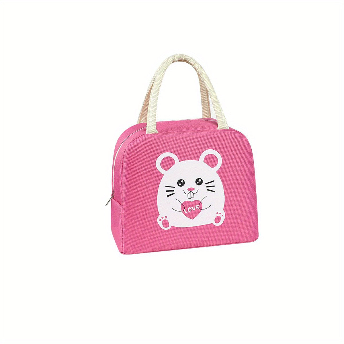 Cartoon Insulated Lunch Bag with Handle for Travel Picnic