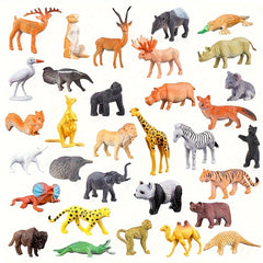 Set of 53 Mini Jungle Animal Models with Toys & Puzzles for Kids