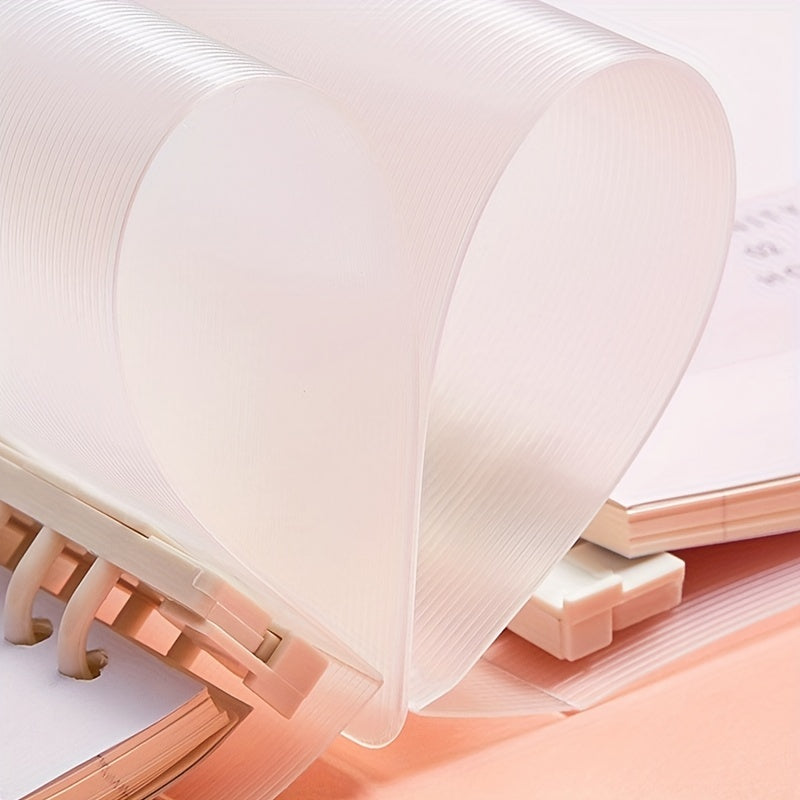 A5 Pink Notebook 60 Pages Beige Inner Page Rotating Binder Clip Large Capacity