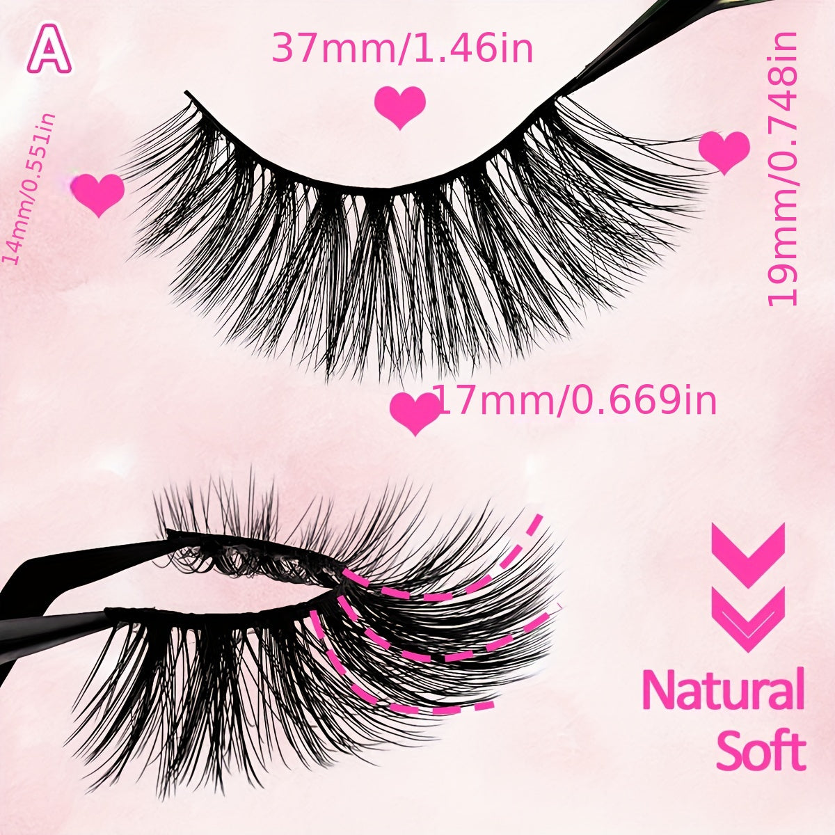 5 Pairs Cat Eye Faux Mink Eyelashes Fluffy Volume Strip False Lashes