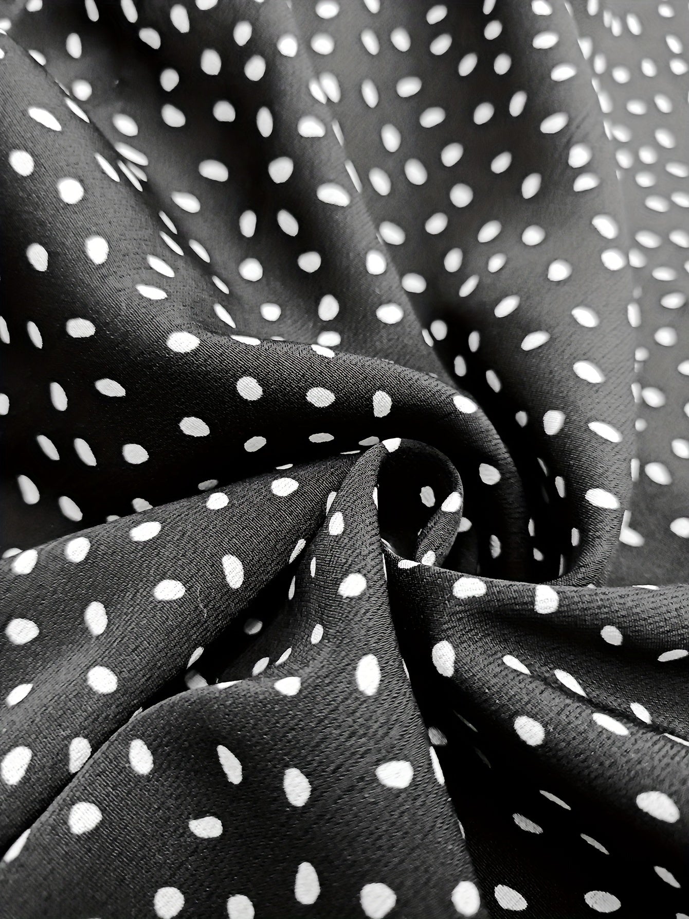 Polka Dot Puff Sleeve Maxi Dress