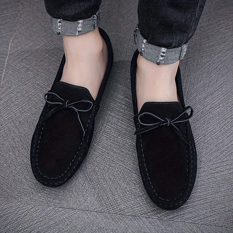 Men's Bowknot Loafer Shoes Non-slip Driving Moccasins