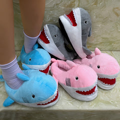 Girls Cartoon Shark Slip On House Shoes - Soft Non Slip Comfortable Indoor Shoes
