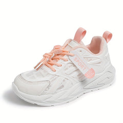 Boy's Knit Breathable Chunky Shoes Casual Lace Up Comfy Soft Sole Sneakers