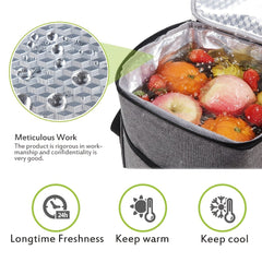 Men's Waterproof Thermal Lunch Bag Outdoor Picnic Lunch Box