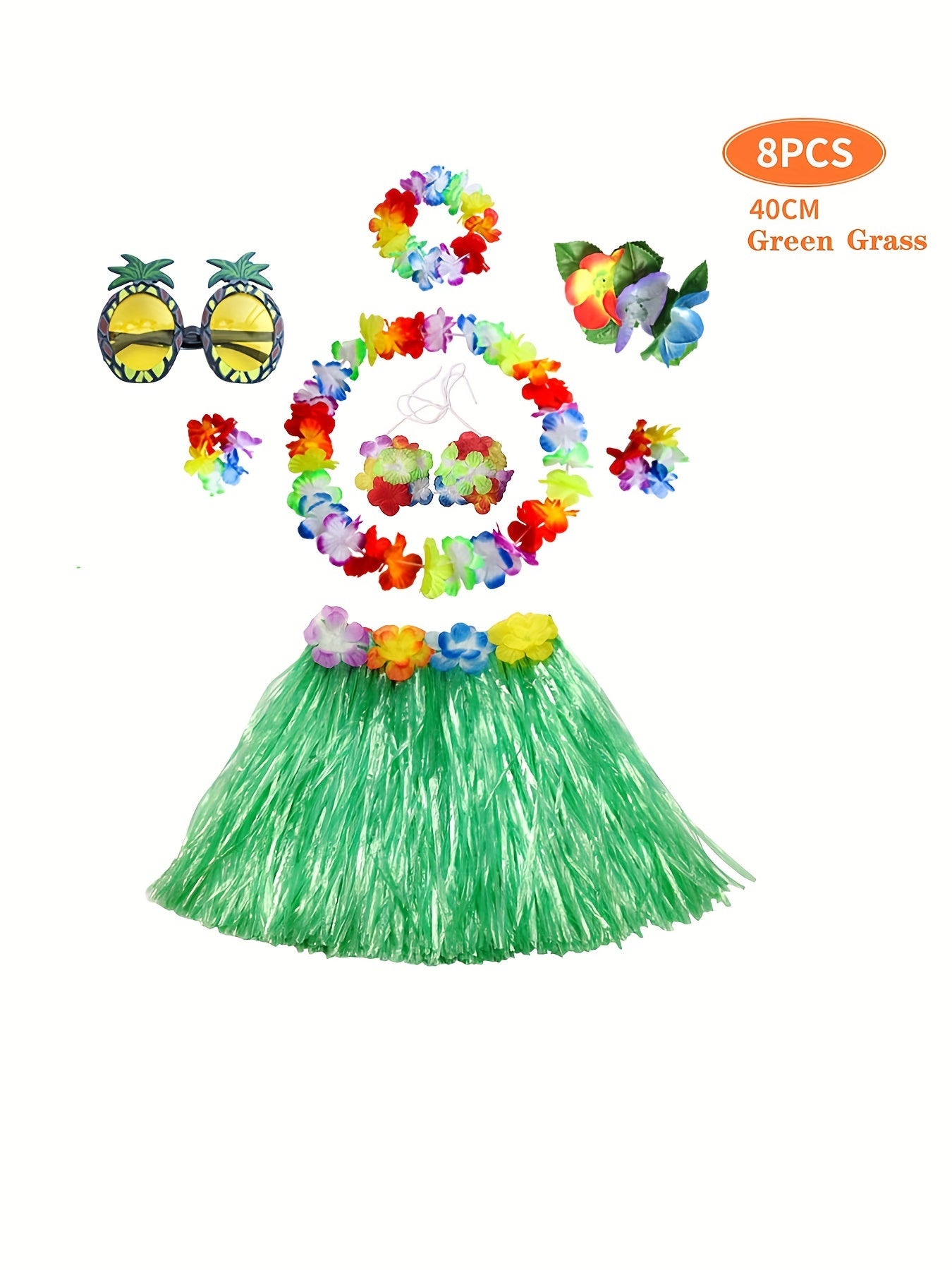 Kids Hawaiian Straw Skirt 40 01cm Set Children Stage Performance Clothes