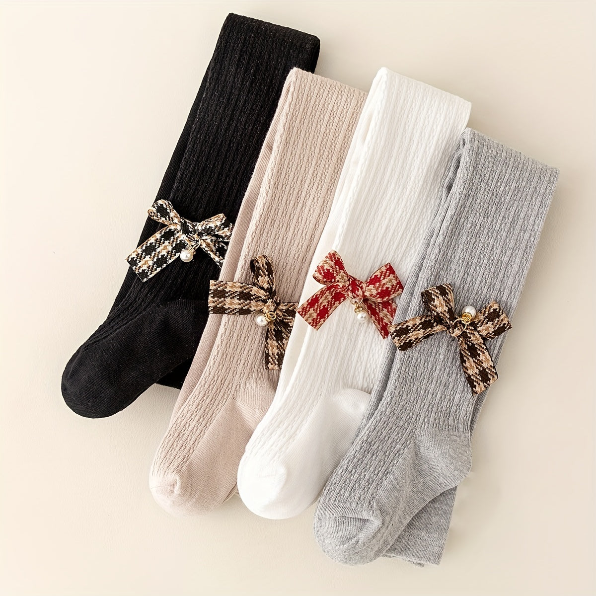 Princess Style Pantyhose Tights with Bow Decor for Girls