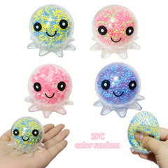 Octopus Sensory Ball Squeeze Toy with Colorful Beads for Kids & Adults