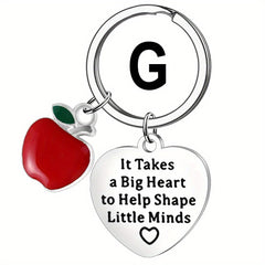 Heart Shaped Stainless Steel Keychain - Teacher Gift