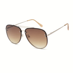 OUWEN Oversized Aviator Polarized Sunglasses Gradient Tea Lens
