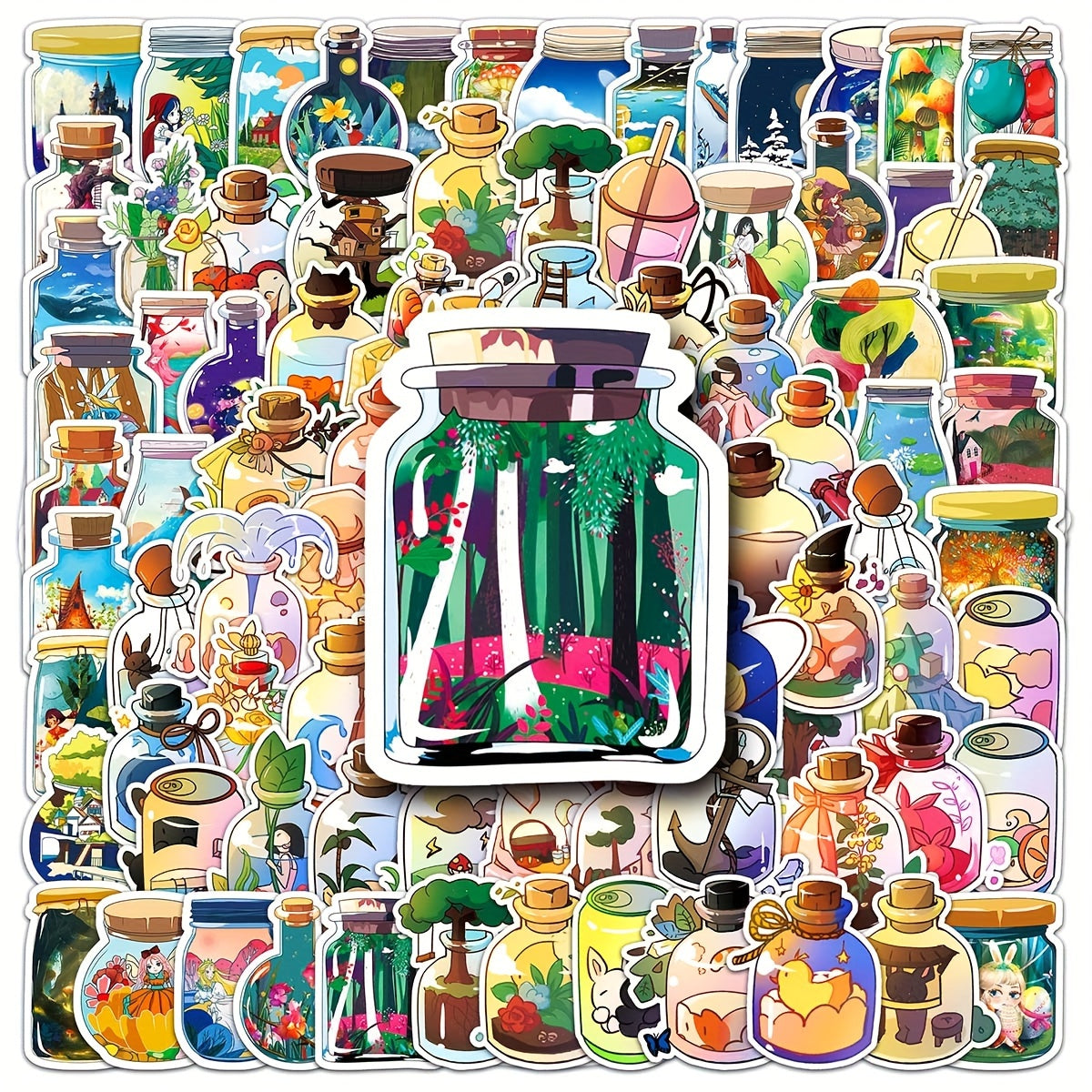 100pcs Bottle Cartoon Graffiti Stickers Waterproof DIY Car Decoration