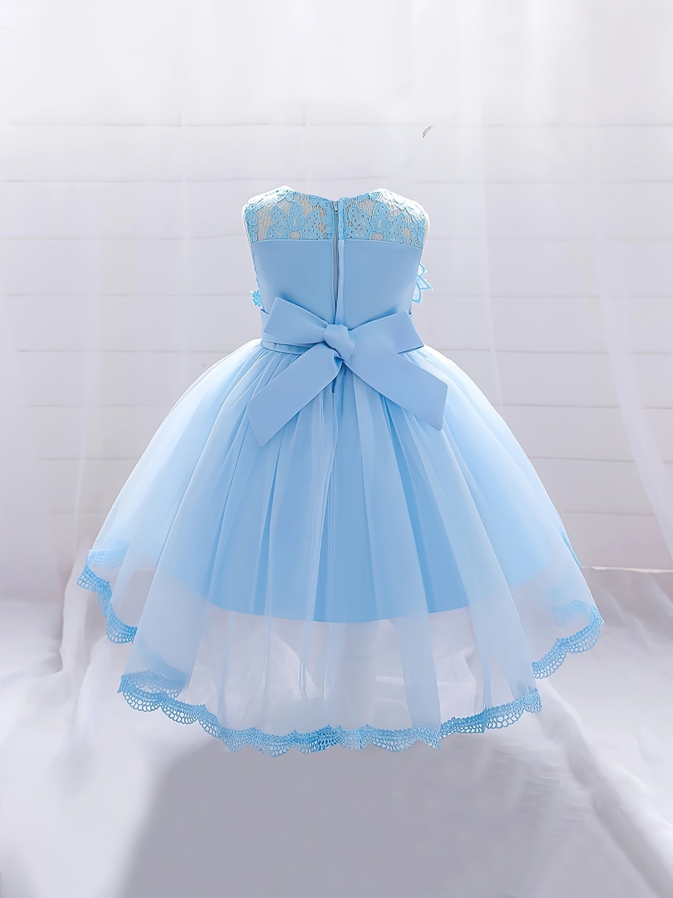 Mesh Floral Gown Dress Baby One year old Baby Birthday Party Wedding Flower Girl