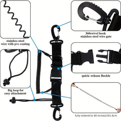 Scuba Diving Lanyard Stainless Steel Coiled Lanyard Quick Release Buckle