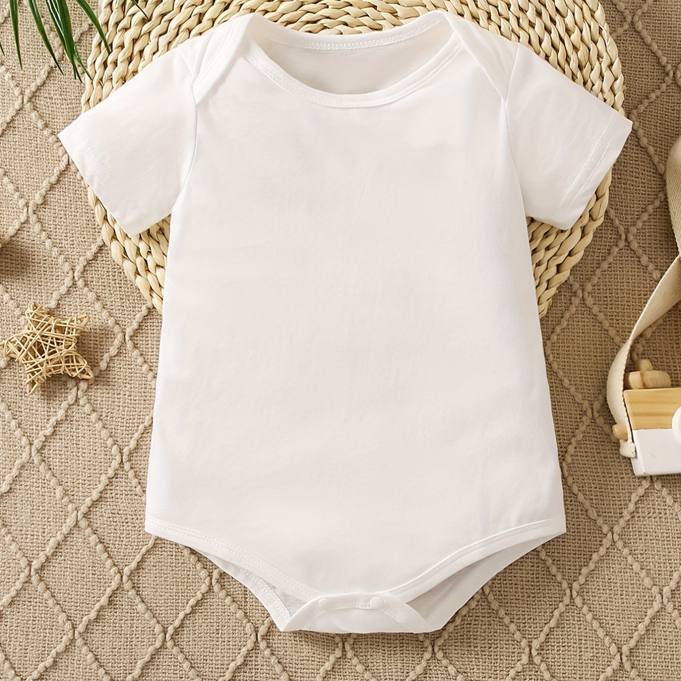 Cotton Baby Short Sleeve Bodysuit Solid Romper