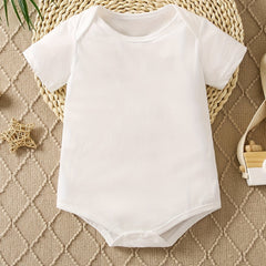 Cotton Baby Short Sleeve Bodysuit Solid Romper