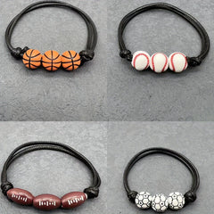 Girls Soccer Party Favors - Sport Ball Charm Bracelets Set of 4